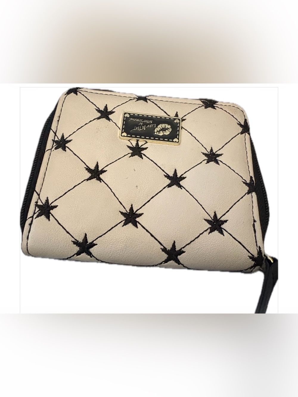 Betsey Johnson wallet black, and white